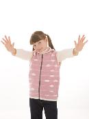 Girls Rambling Rose/White Earn Gilet